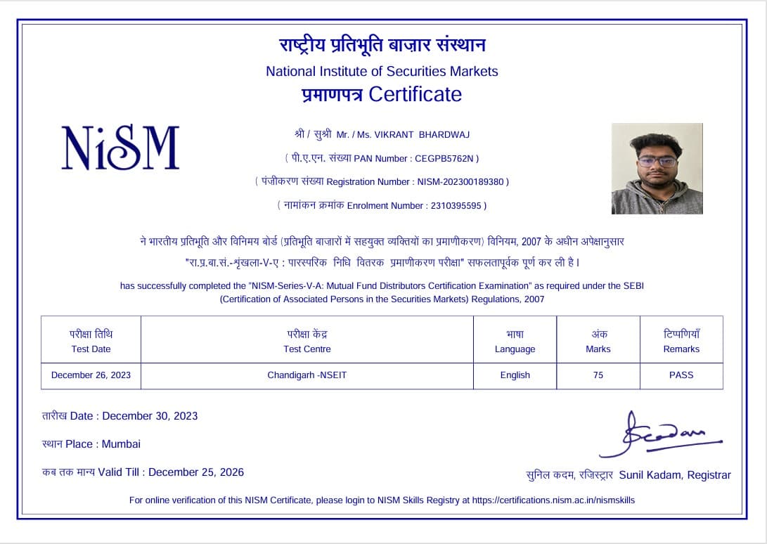 NISM-Series V-A Mutual Fund Distributors Certification